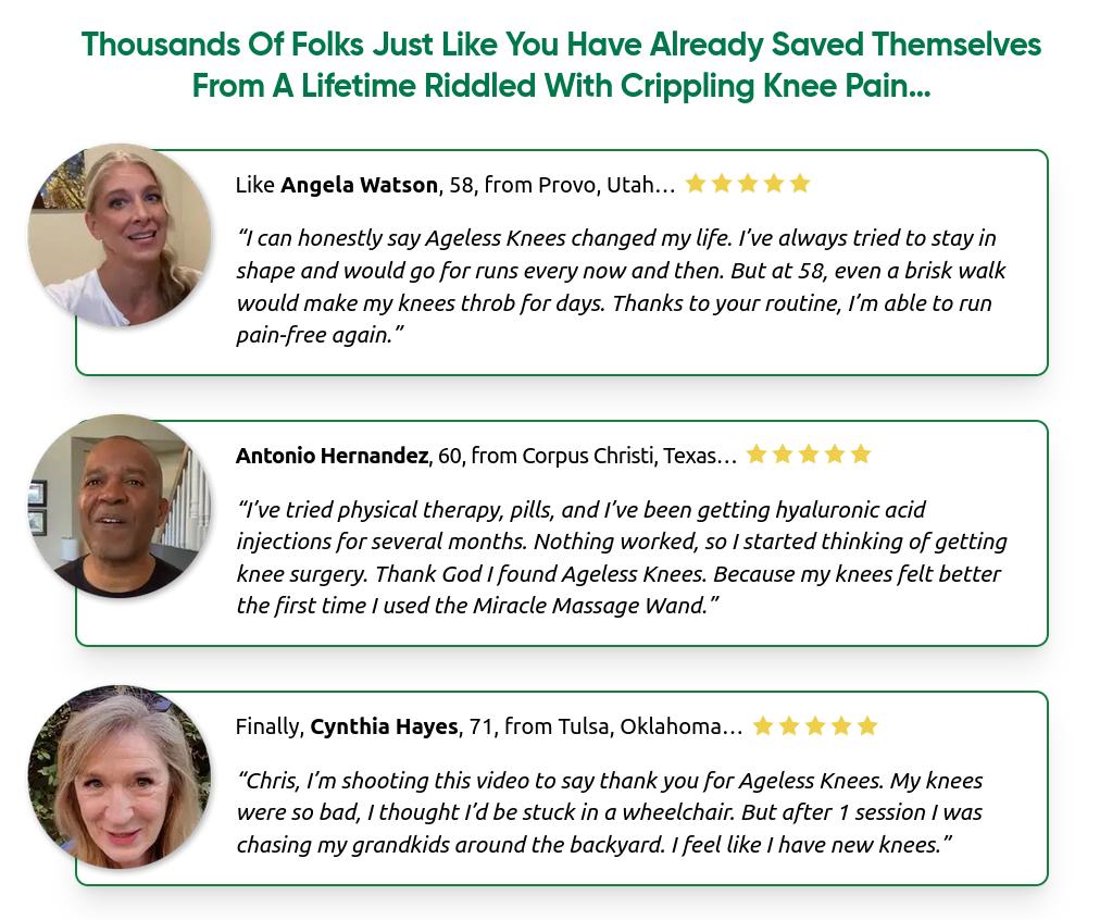 Ageless Knees Customer Reviews